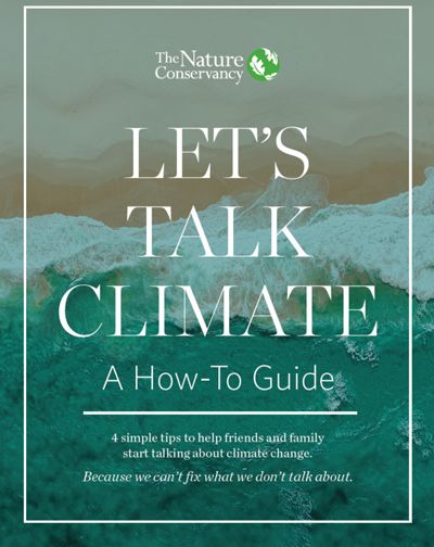 The cover of e-book, "Let's Talk Climate."
