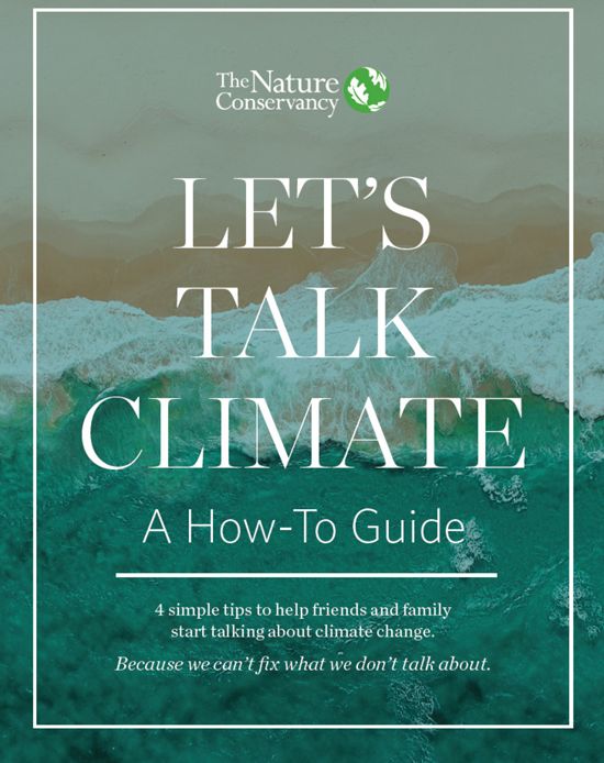 The cover of e-book, "Let's Talk Climate."