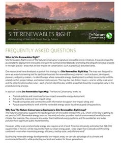 Photo of cover of Site Renewables Right FAQs.