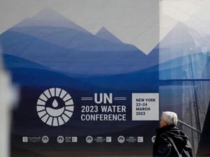 Entrada da Conferência de Água da ONU.