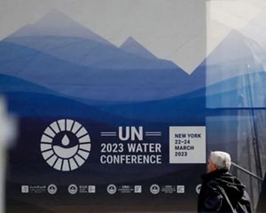 Entrada da Conferência de Água da ONU.