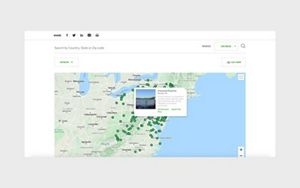 Screenshot of old view of Preserve Locator's map view
