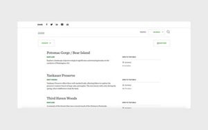 Screenshot of old view of Preserve Locator's list view