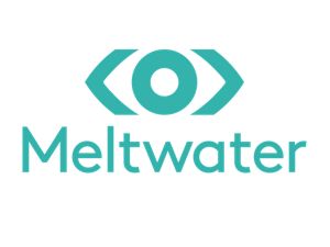 Meltwater Logo, teal on transparent background. 