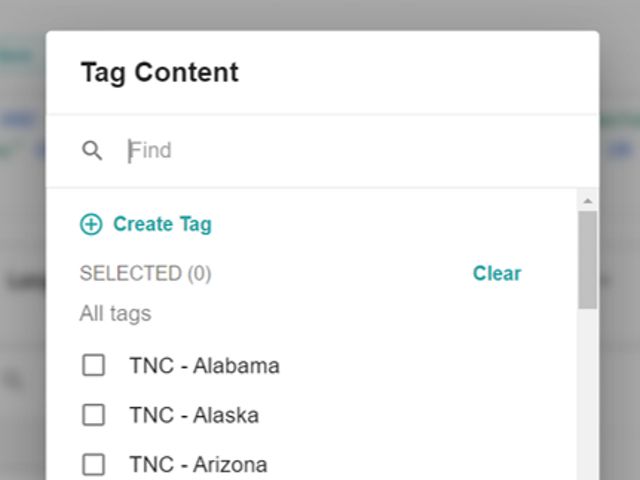 Screenshot of the Meltwater tagging pop-up window. 
