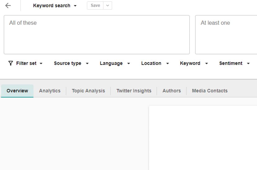 Screenshot of Meltwater search screen in Explore with Custom Categories selected and a green box shown around the "TNC" checkbox. 