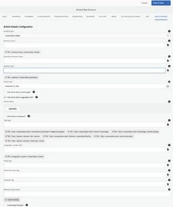 screenshot of AEM page properties on article page
