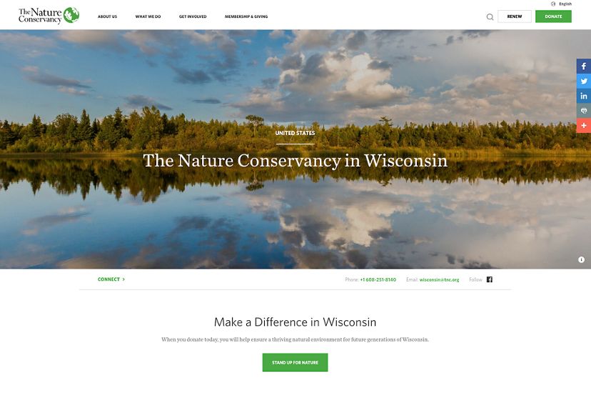 Wisconsin Homepage on Nature.org (redirects from nature.org/wisconsin)