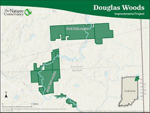 Map of Douglas Woods Nature Preserve.