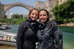Divers Sanja Mitrić and her daughter Klara organize cleanings of the Neretva River.