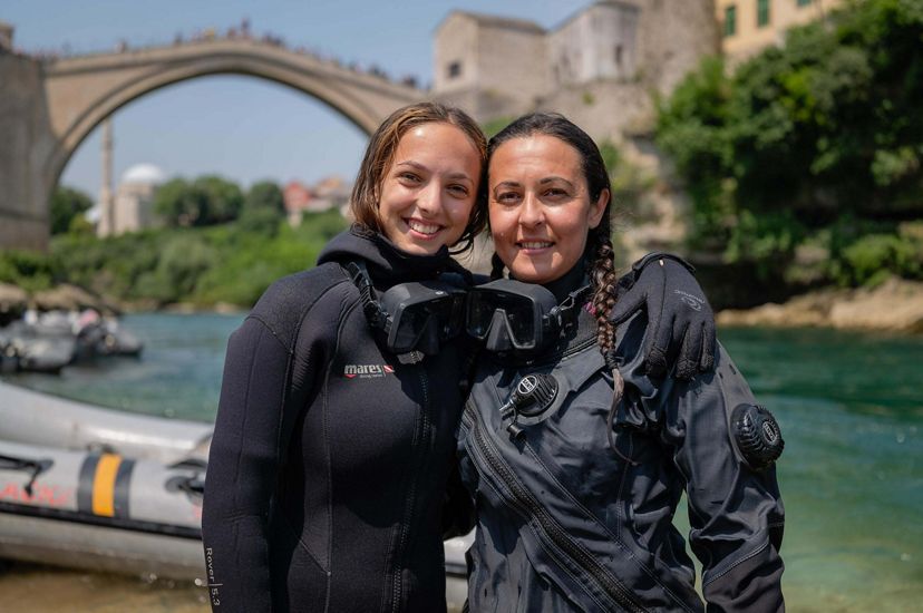 Divers Sanja Mitrić and her daughter Klara organize cleanings of the Neretva River.