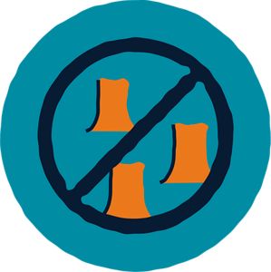 icon with avoid symbol over tree stumps