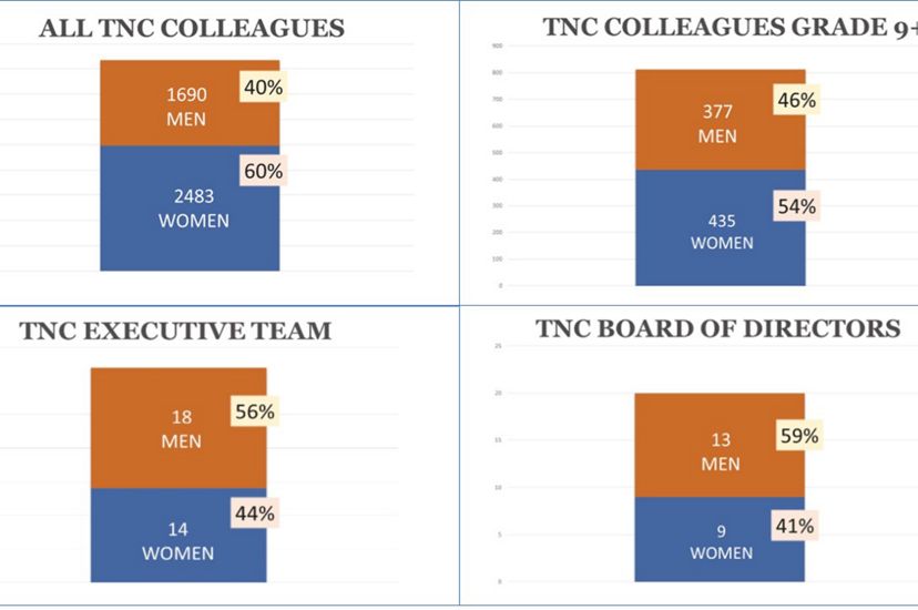 The Nature Conservancy employees by gender (chart)