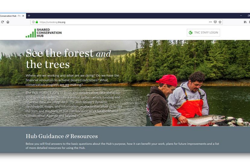 The Nature Conservancy’s Shared Conservation Hub (screenshot).