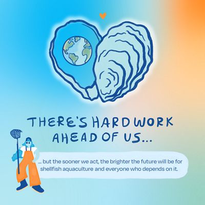 A drawing of an oyster with an earth as the pearl.