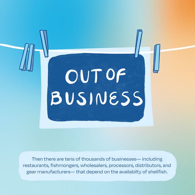 A drawing of a sign that says "out of business."