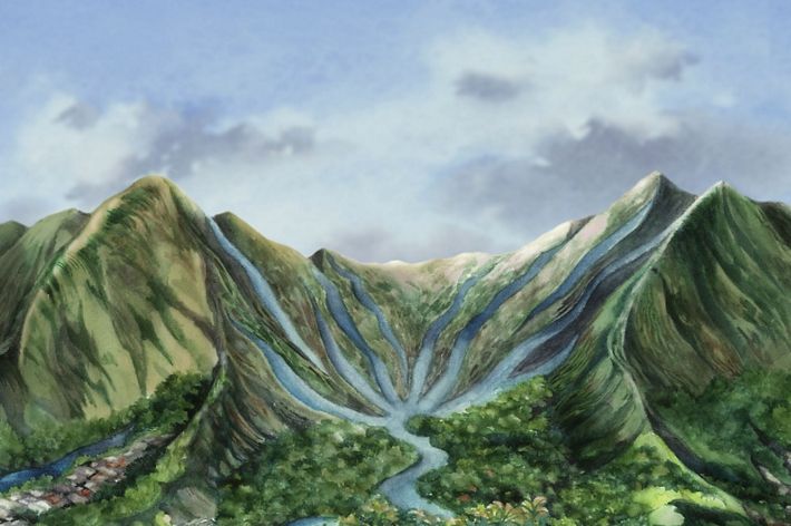 illustration of an Oahu watershed.