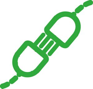 Icon of two plugs connecting. 