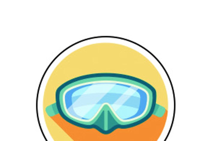 An illustration of swimming goggles.