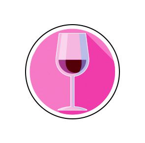an illustration of a wine glass.