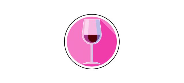 an illustration of a wine glass.