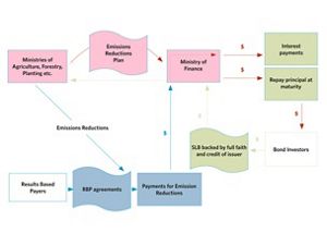 Flow chart displaying how Sustainable Land Bonds work.