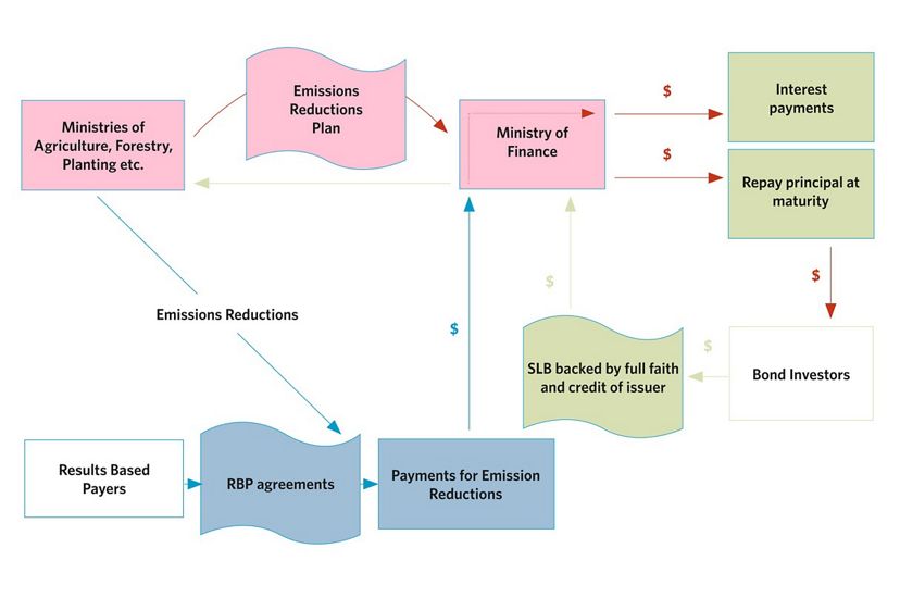 Flow chart displaying how Sustainable Land Bonds work.