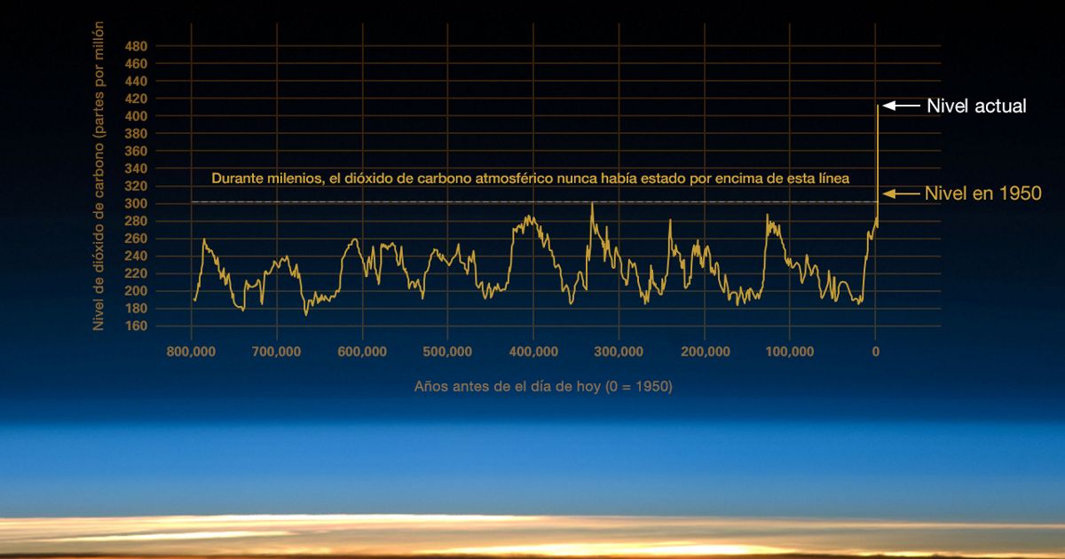 Carbono en la atmósfera por año de nacimiento