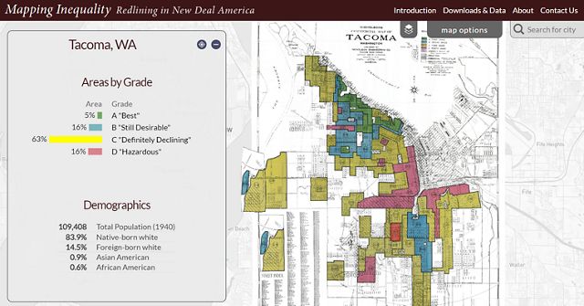 a map of inequality in Tacoma, WA.