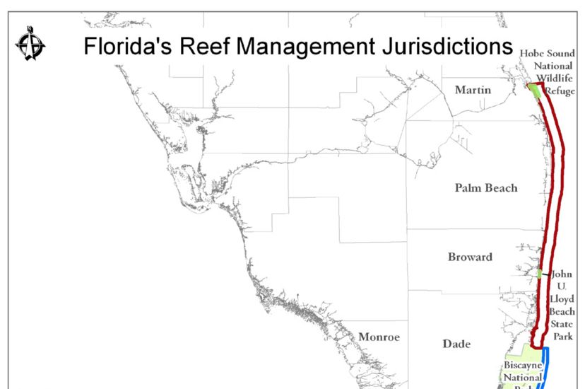 Map of Florida Reef Management Jurisdictions.