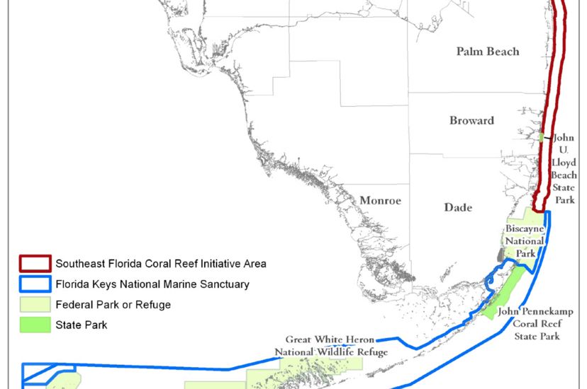 Map of Florida Reef Management Jurisdictions.