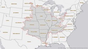 A map showing the Mississippi River basin.