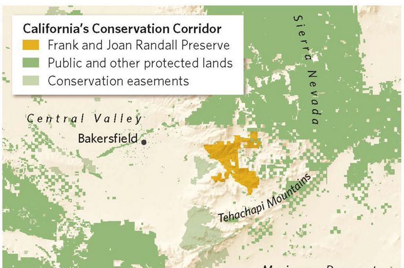Map of Frank and Joan Randall Preserve in California