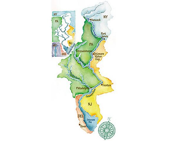 A colorful map reveals the path of a watershed.