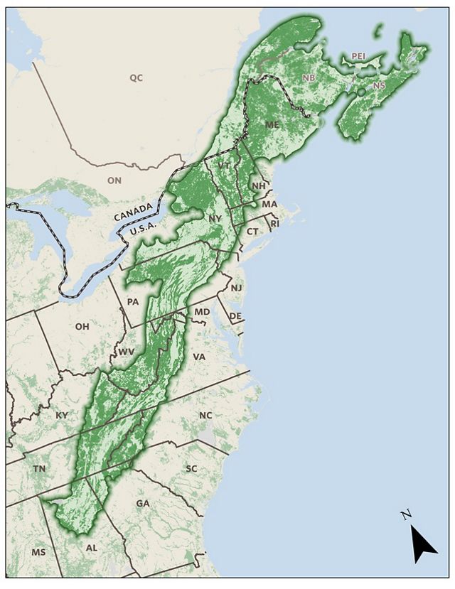 Appalachian Mountains On North America Map - United States Map