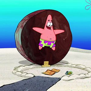 Patricio Estrella en una travesura en Fondo de Bikini.