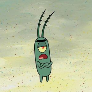 Plankton vive obsesionado con la receta de las cangreburgers.