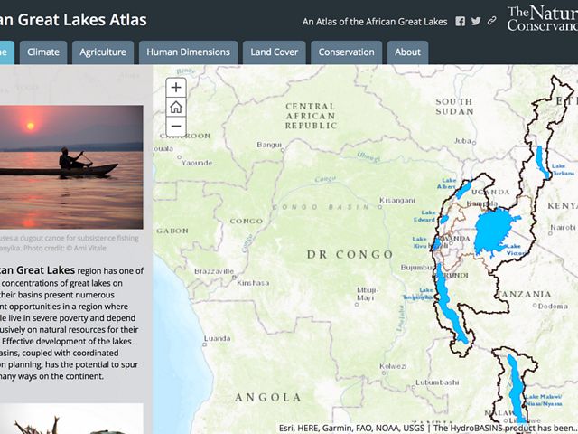  African Great Lakes Atlas webpage interface