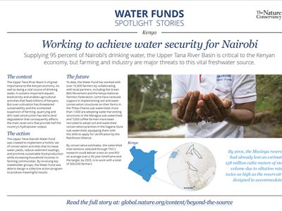 Screenshot of Water Funds Spotlight document