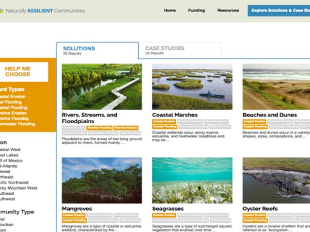  Resilient Communities webpage interface