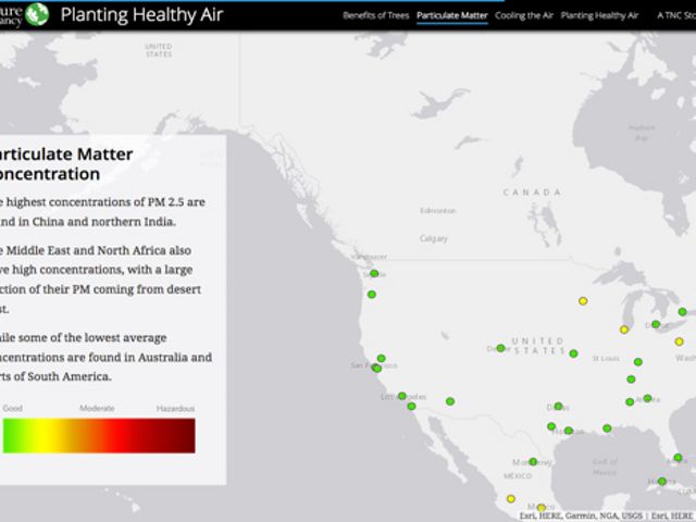 Planting Healthy Air webpage interface