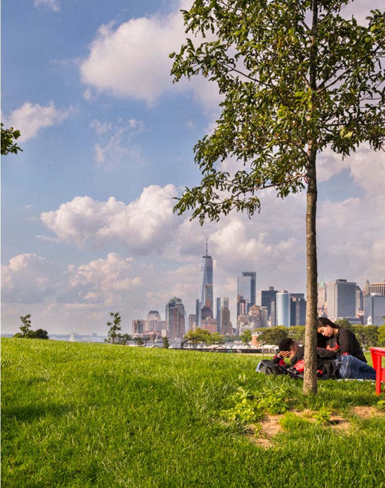 Vista del horizonte de Manhattan desde Governors Island