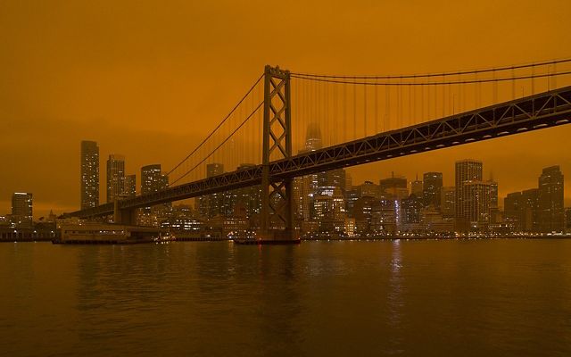Smoke from the North Complex fire settles over San Francisco.