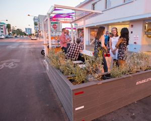 Parklet in downtown Las Vegas, Nevada.