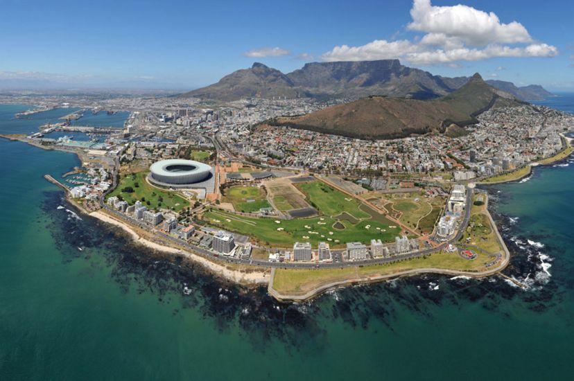 Aerial views of Cape Town, South Africa.