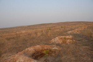 Barren and degraded field of Shengle.