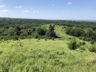 Overlooking rolling green hills of the Hummel Property located in Loess Hills.