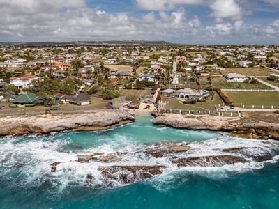 Aerial view of coast of Barbados