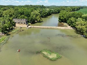 Large dam with a textile mill.