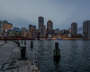 Boston, Massachusetts in the evening.